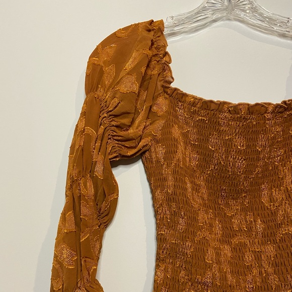 Lulus Wanderlust Smocked Puff-Sleeve Top xs - Picture 7 of 8